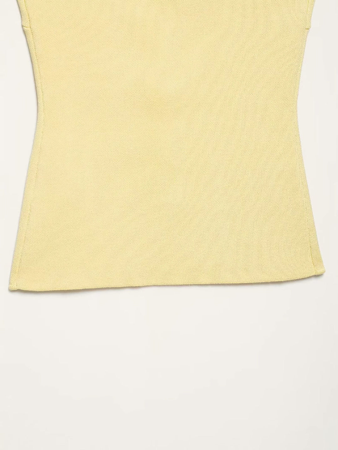 Curved Hem Ribbed Knit Vest