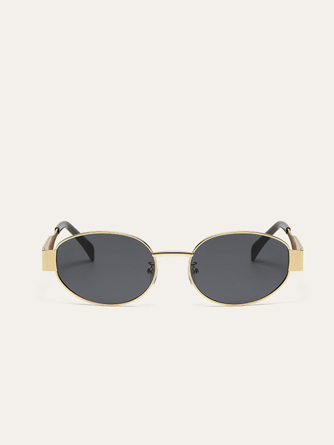 Gold-Trim Oval Sunglasses