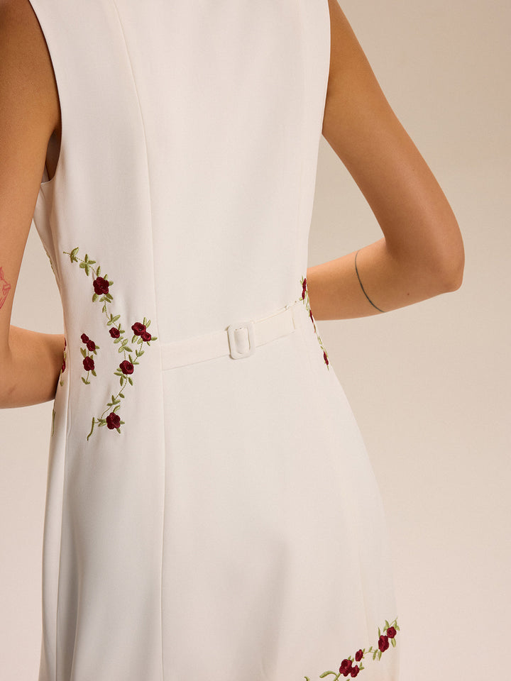 Embroidered Floral Mini Dress