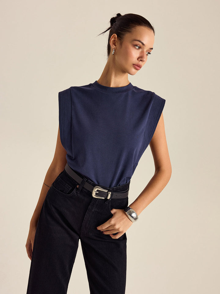 Pleated Sleeveless Top