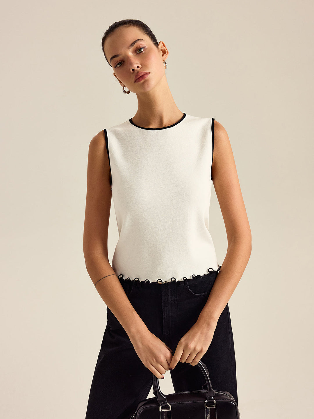 Contrasting Trim Tank Top