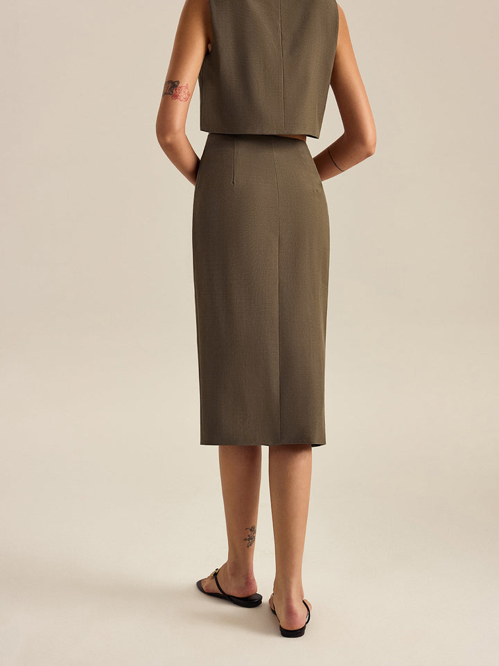 Side-Tie Slit Skirt