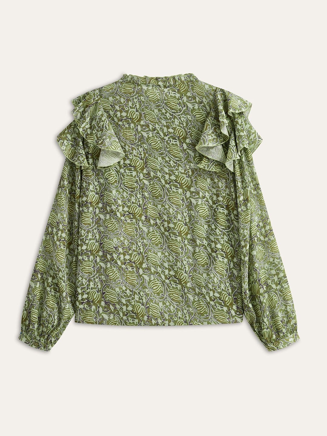 Floral Printed Ruffle Shirt
