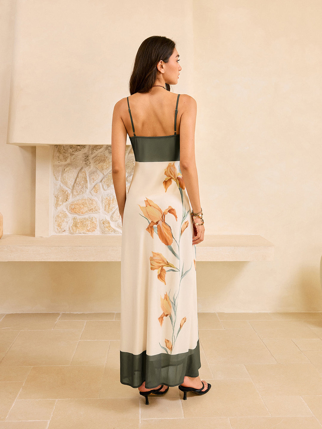 Floral Print Chiffon Maxi Dress