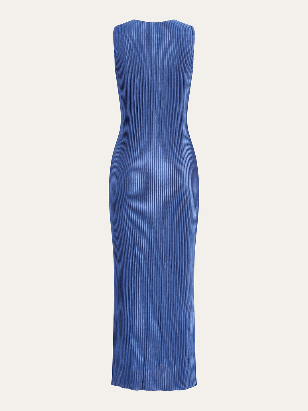 Pleated Twist-Front Midi Dress