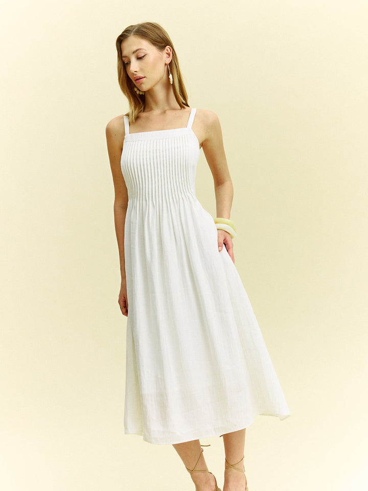 Pleated Midi Dress