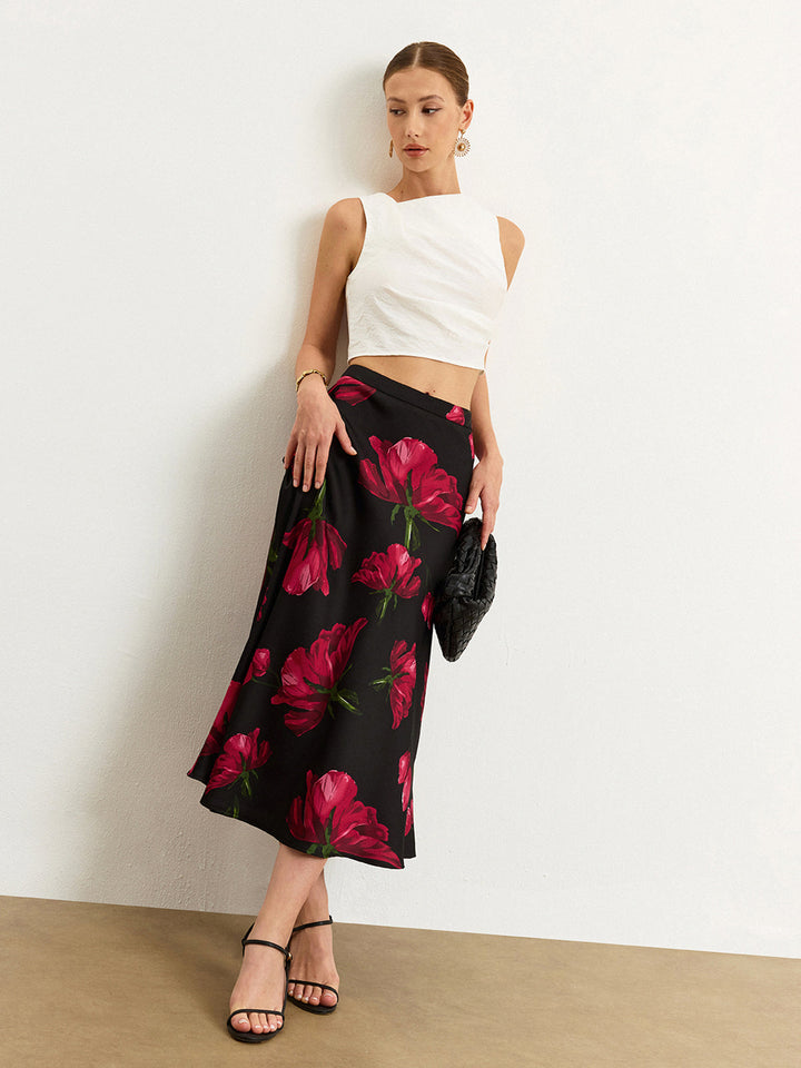 Asymmetric Pleated Textured Fabric Top