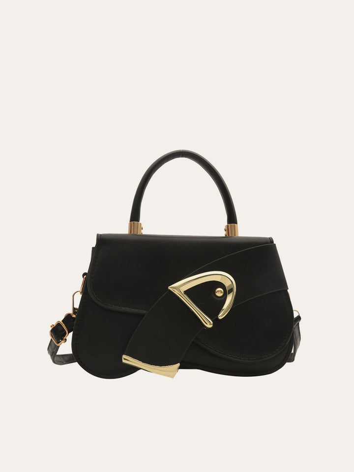 Geometric Buckle Detail Satchel Bag