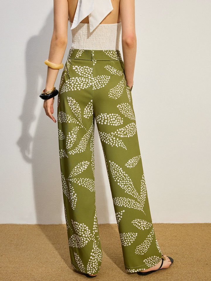 Printed Mid-Rise Thin Pants