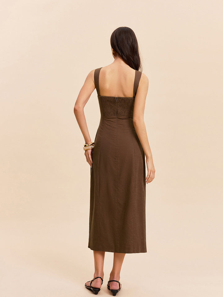 Cotton & Linen Slit Dress