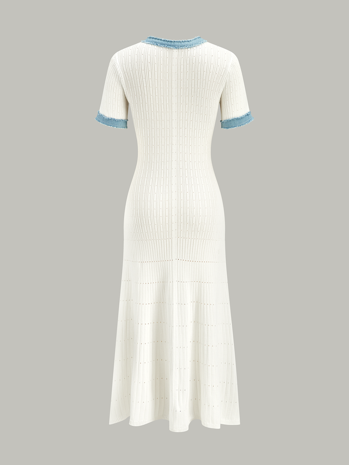 Trimmed Knit Midi Dress