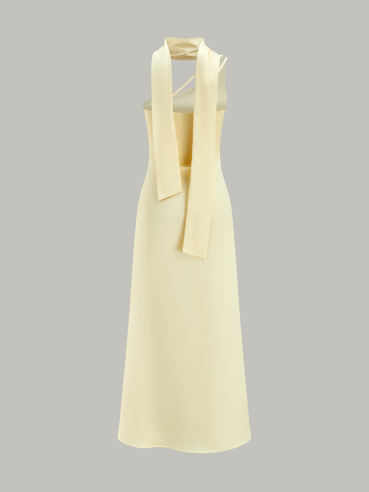 Asymmetrical One-Shoulder Midi Dress