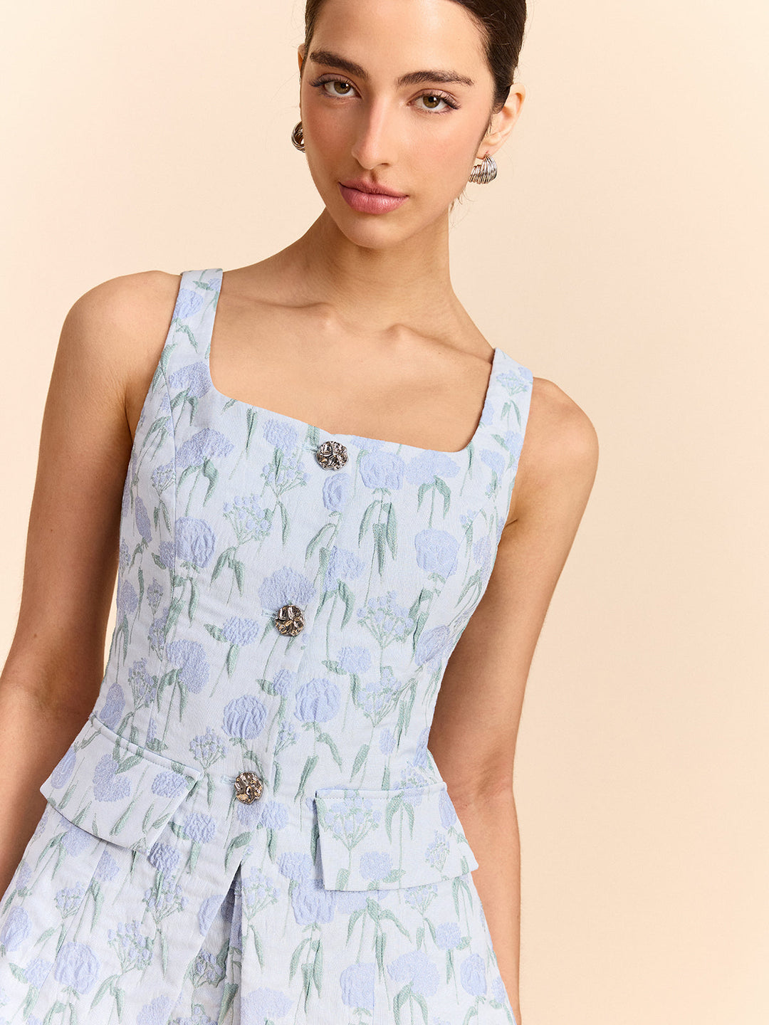 Floral Jacquard Vest