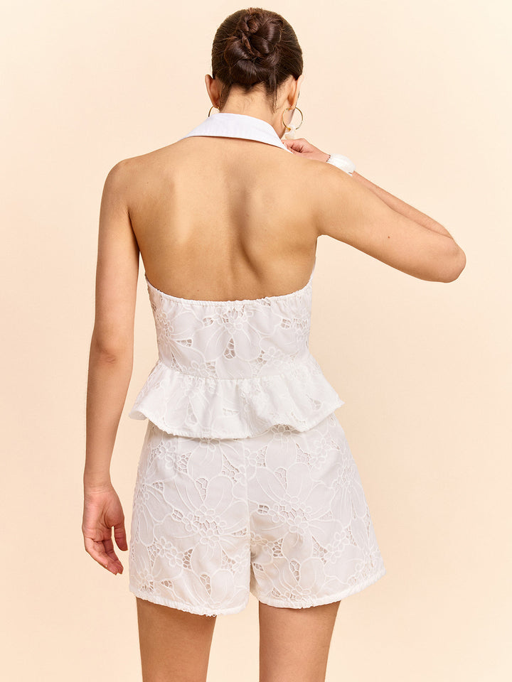 Halter Backless Top and Shorts Set