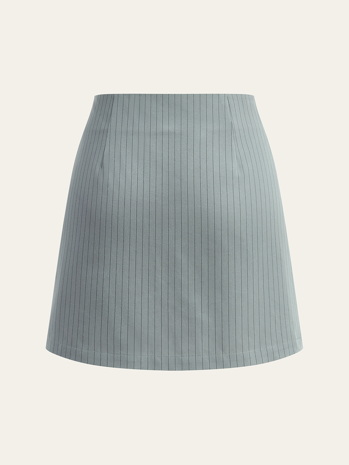 Striped Wrap Mini Skirt