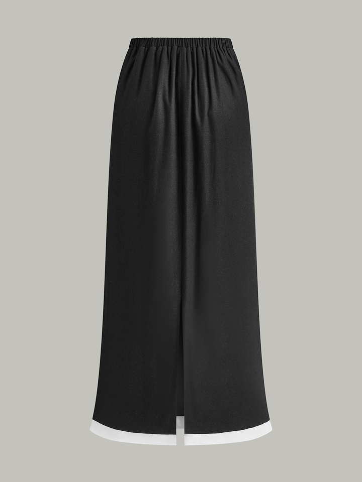 Contrast Trim Skirt Set