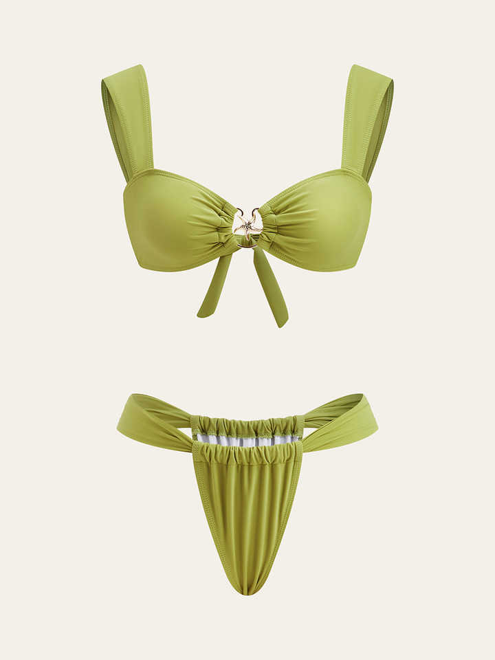 Tie-Back Metal Decor Bikini Set