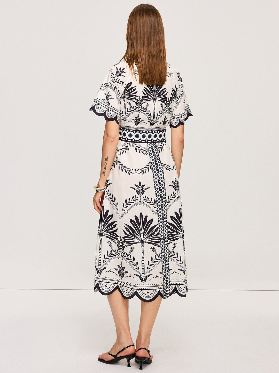 Boho Floral V-Neck Midi Dress