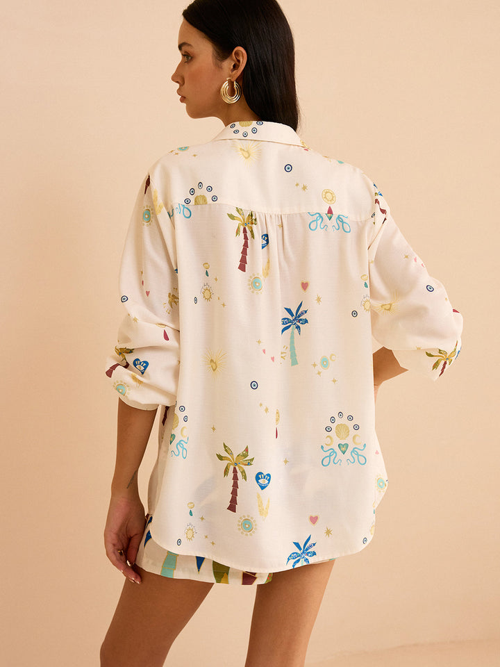 Tropical Print Shorts Set