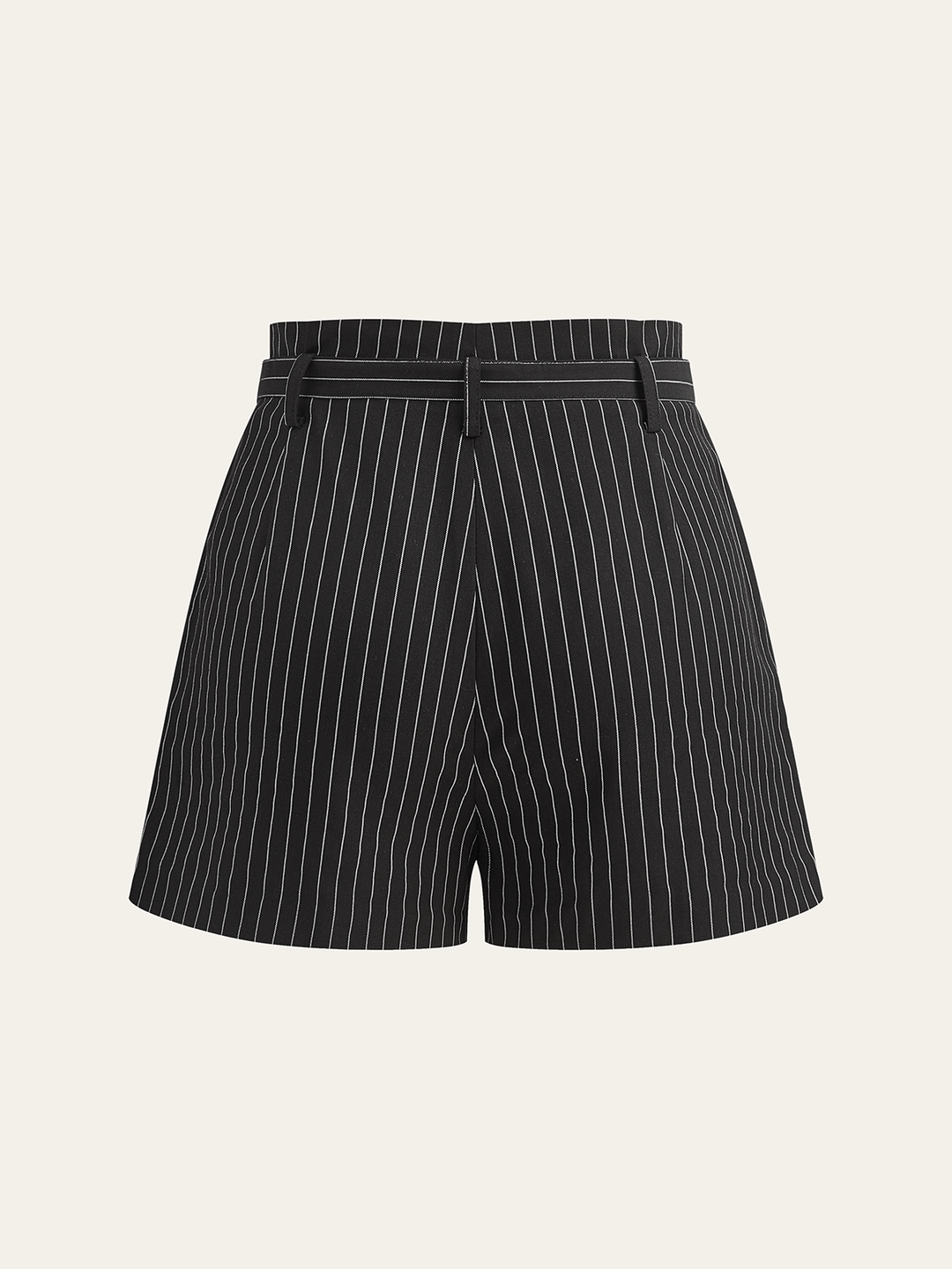 Belted Striped Shorts