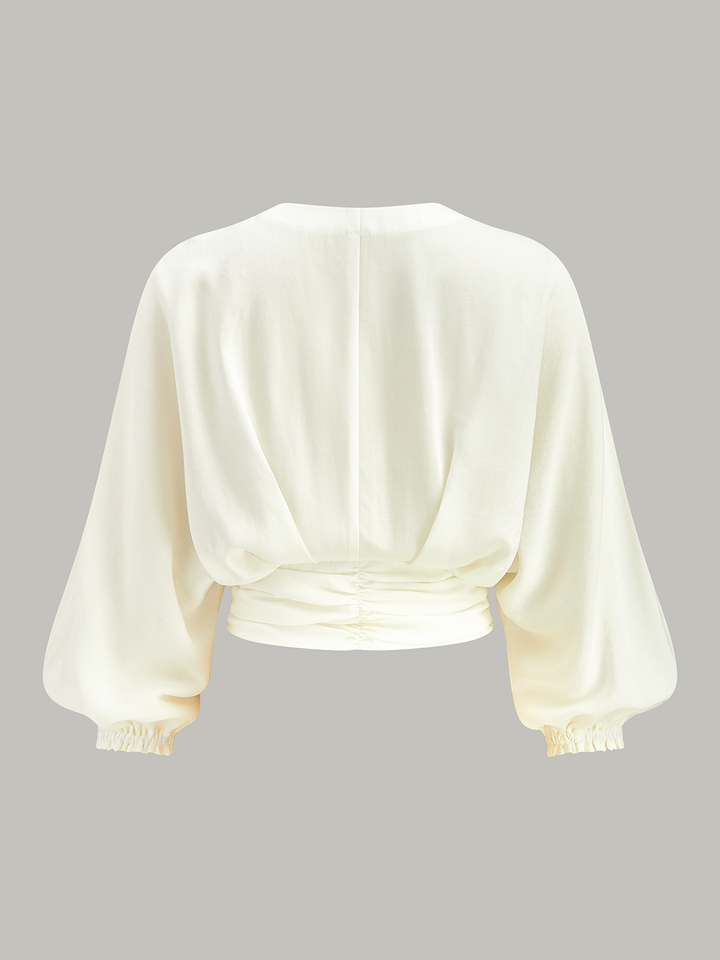 Ruched Buttoned Top