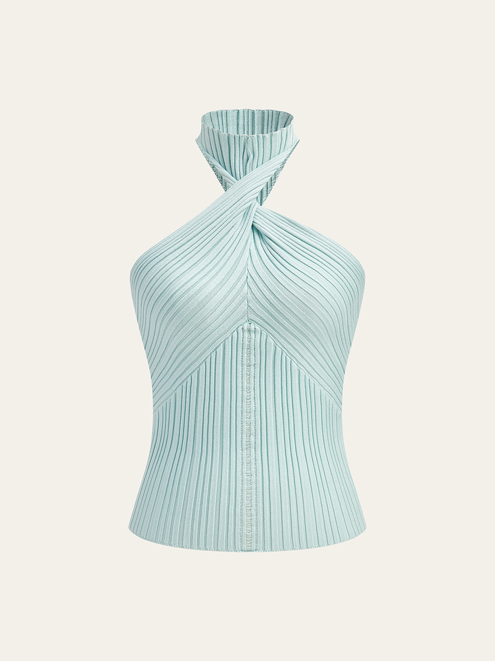 Ribbed Halter Knit Top