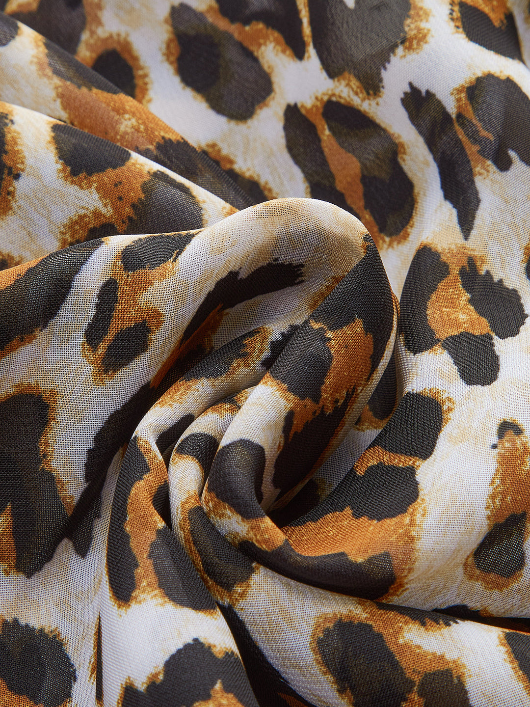Leopard Print Sheer Sarong Cover-Up