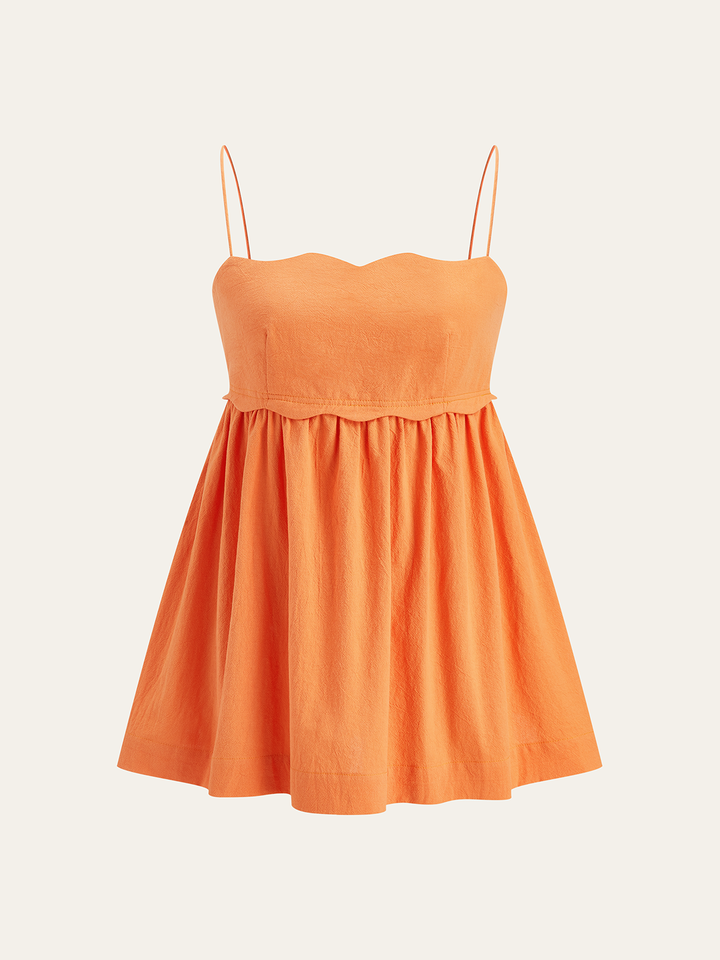 Scallop Hem Cami Top and Shorts Set