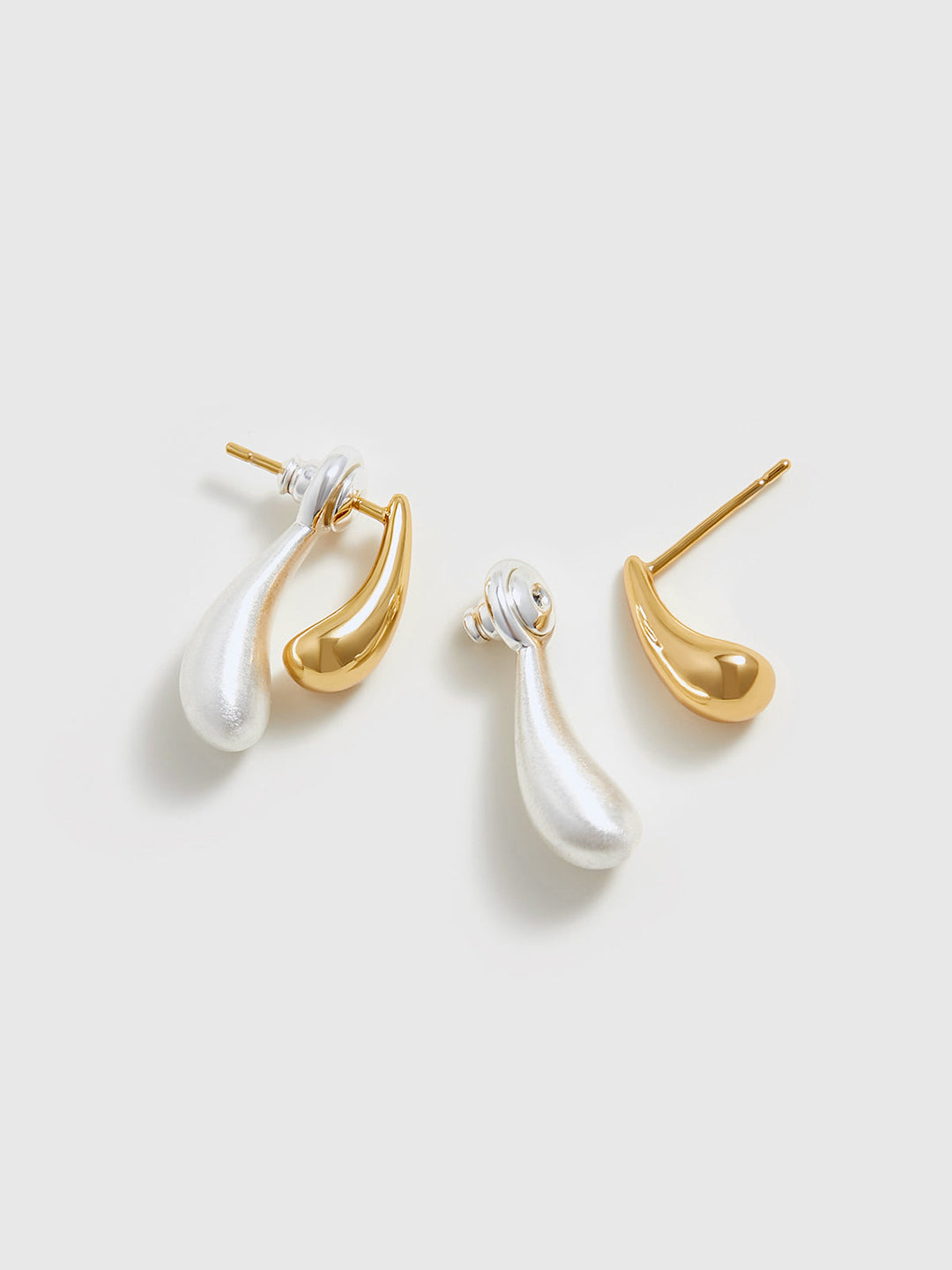 Two-Tone Water Drop Earrings