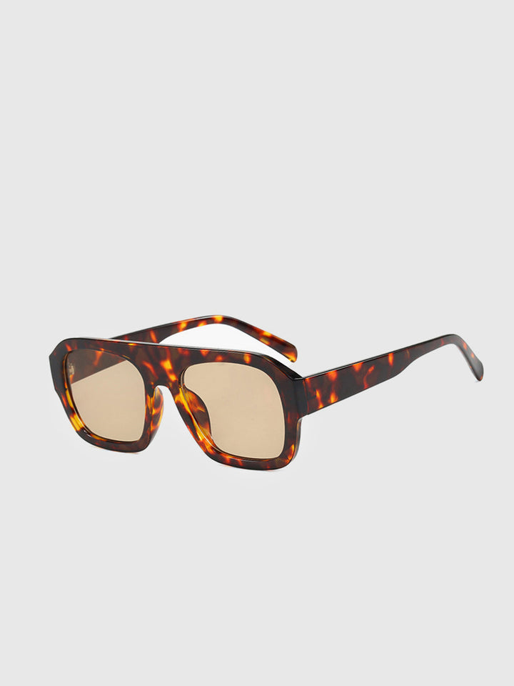 Leopard Printed Square Sunglasses