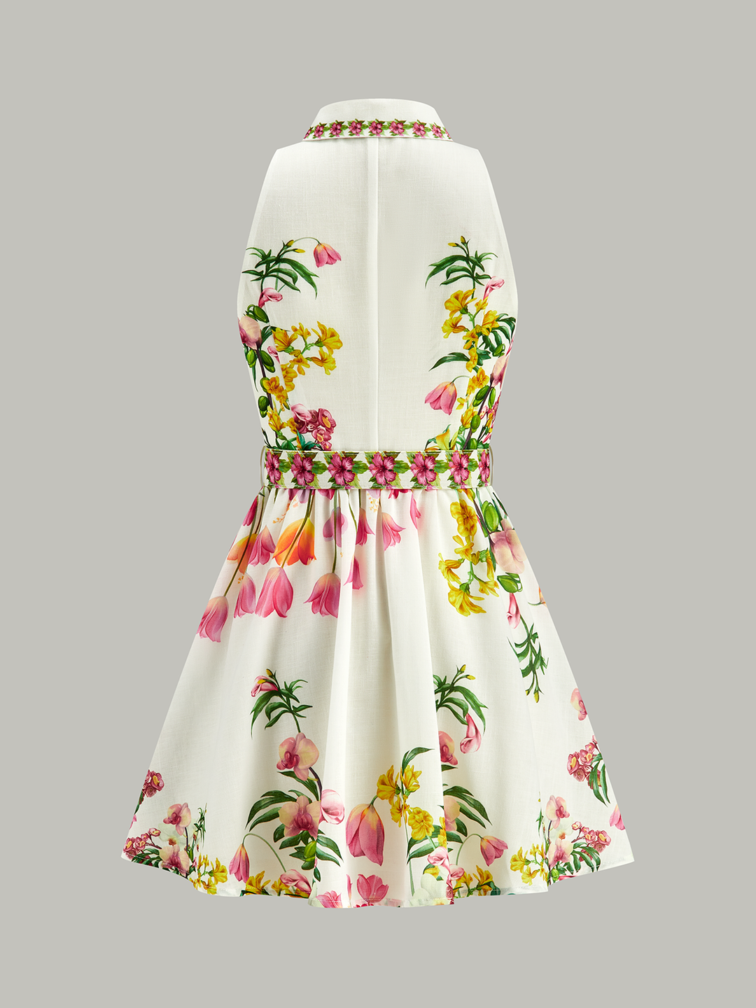 Floral Print Belted Mini Dress