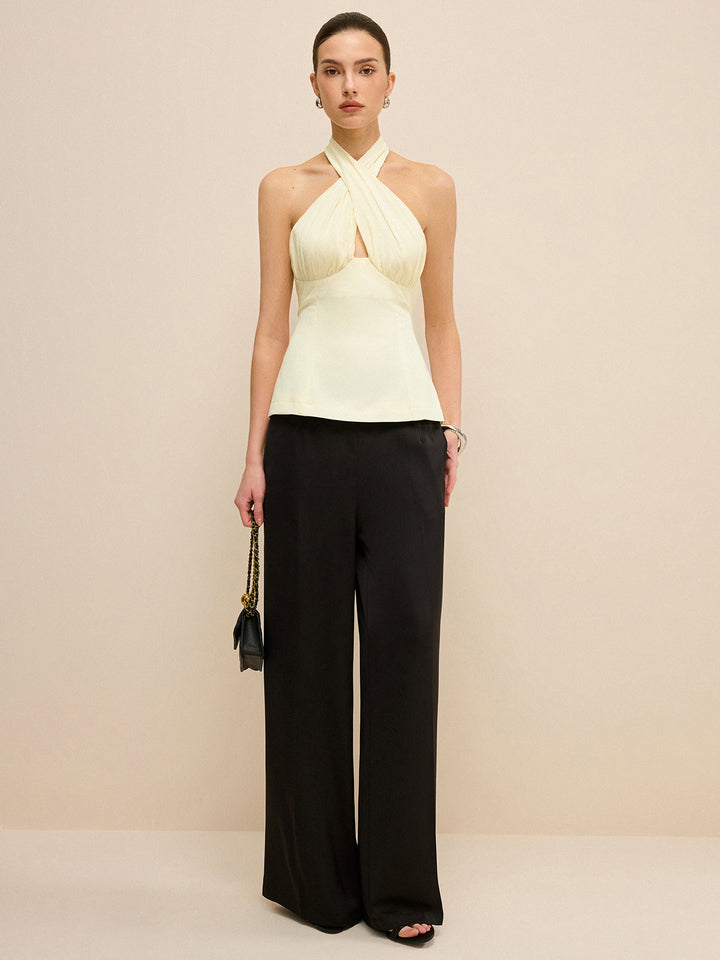 Cross-Over Halter Backless Tank Top