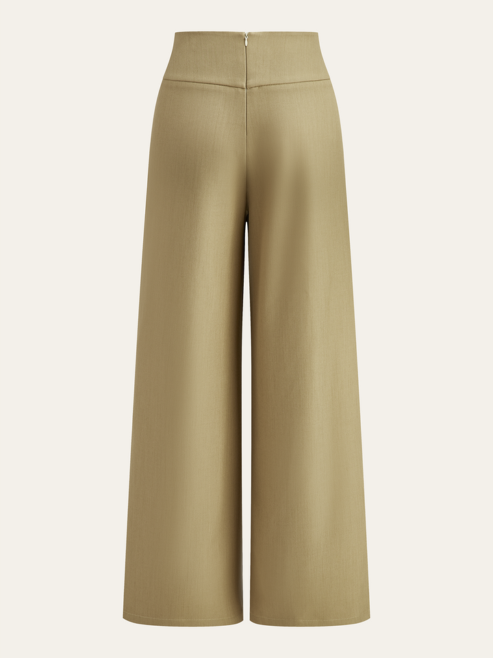 Asymmetric Ruched Mid-Waisted Pants