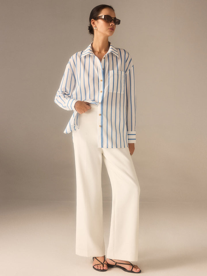 Oversized Striped Button Shirt