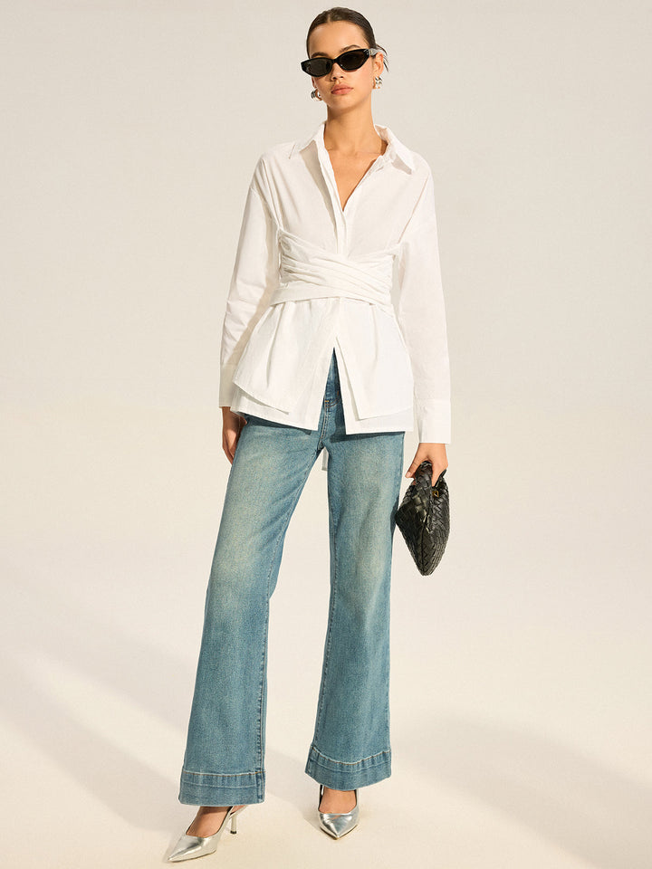 Back Bow Long-Sleeve Shirt