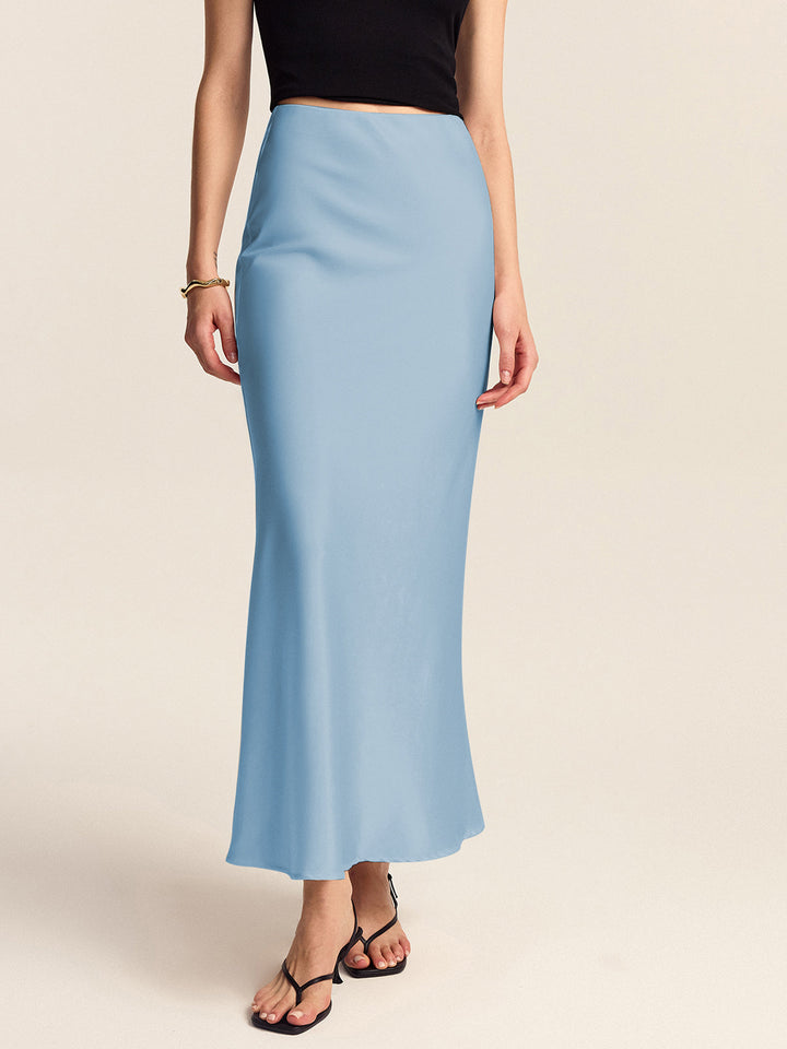 Satin Mermaid Midi Skirt
