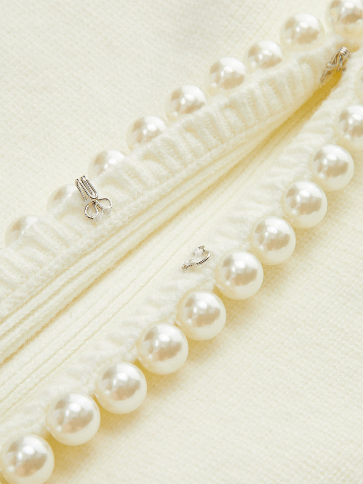 Pearl Decor Cap Sleeve Cardigan