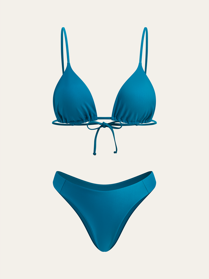 Triangle Top and Two Bottom Style Bikini Set