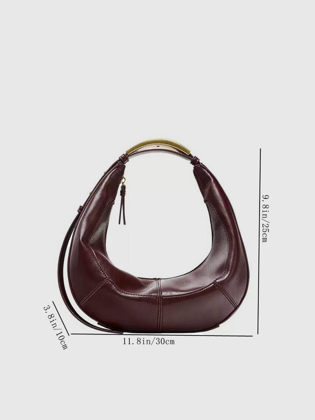 Metal Handle Crescent Bag