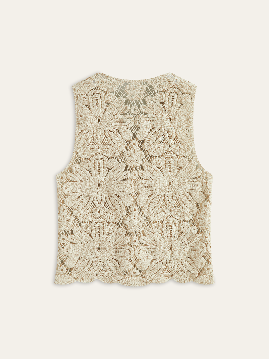Cotton Crochet Lace Sheer Vest Top