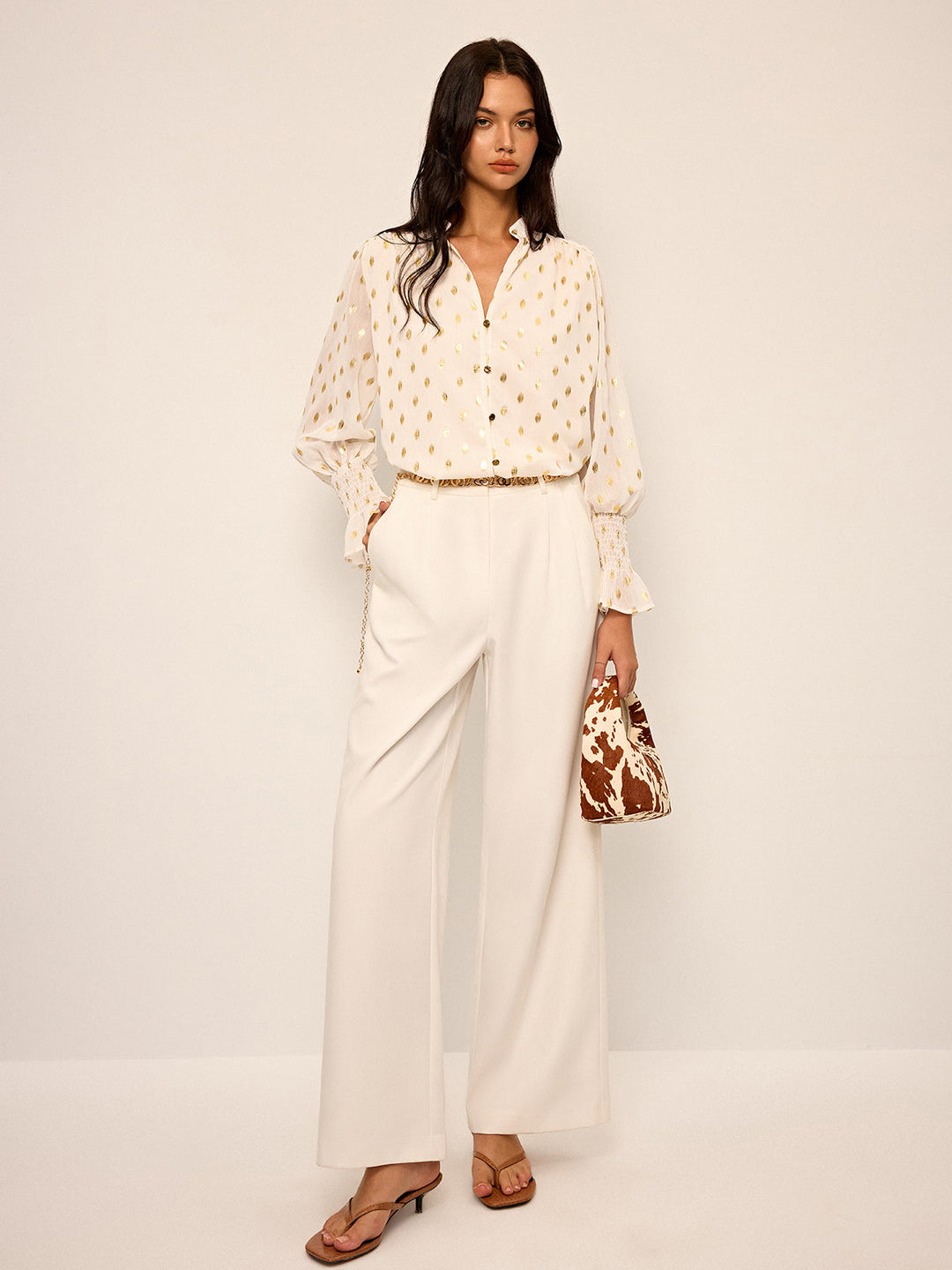 Polka Dot Chiffon Shirt