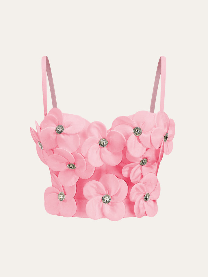 3D Floral Embellished Corset