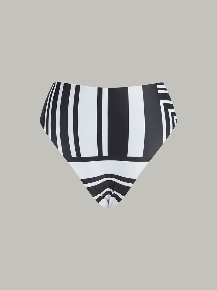 Geometric Print High-Waisted Bikini Bottom