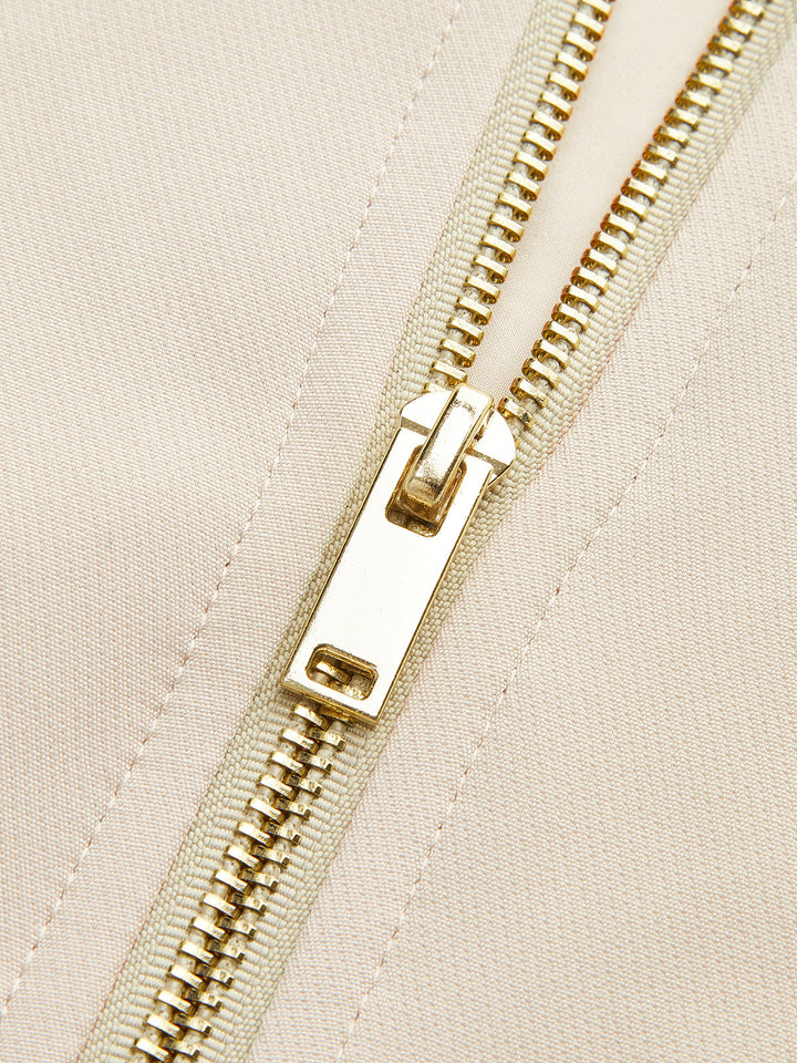 Pocketed Zip-Up Mini Dress