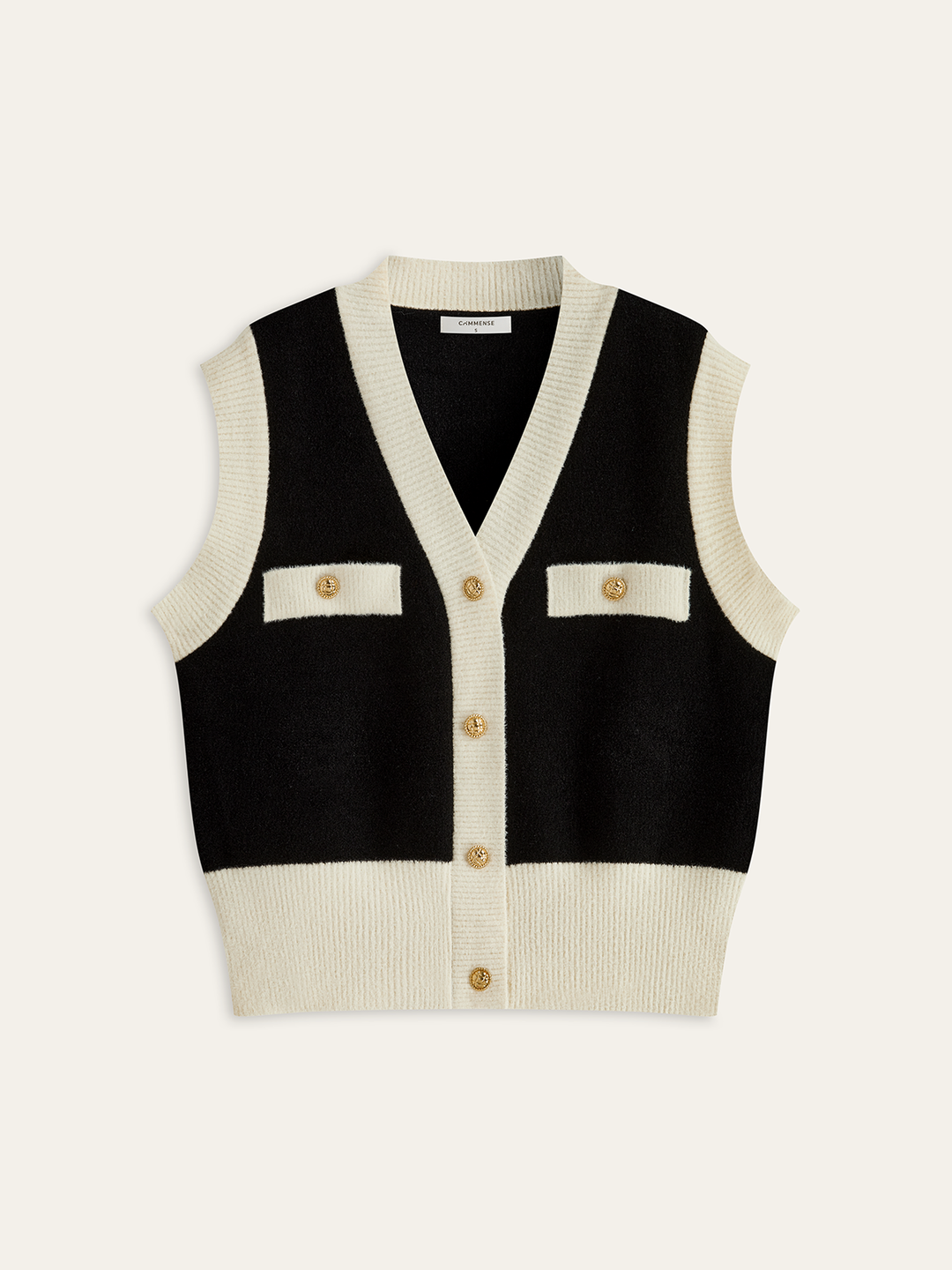 Into You Contrast Trim Sweater Vest