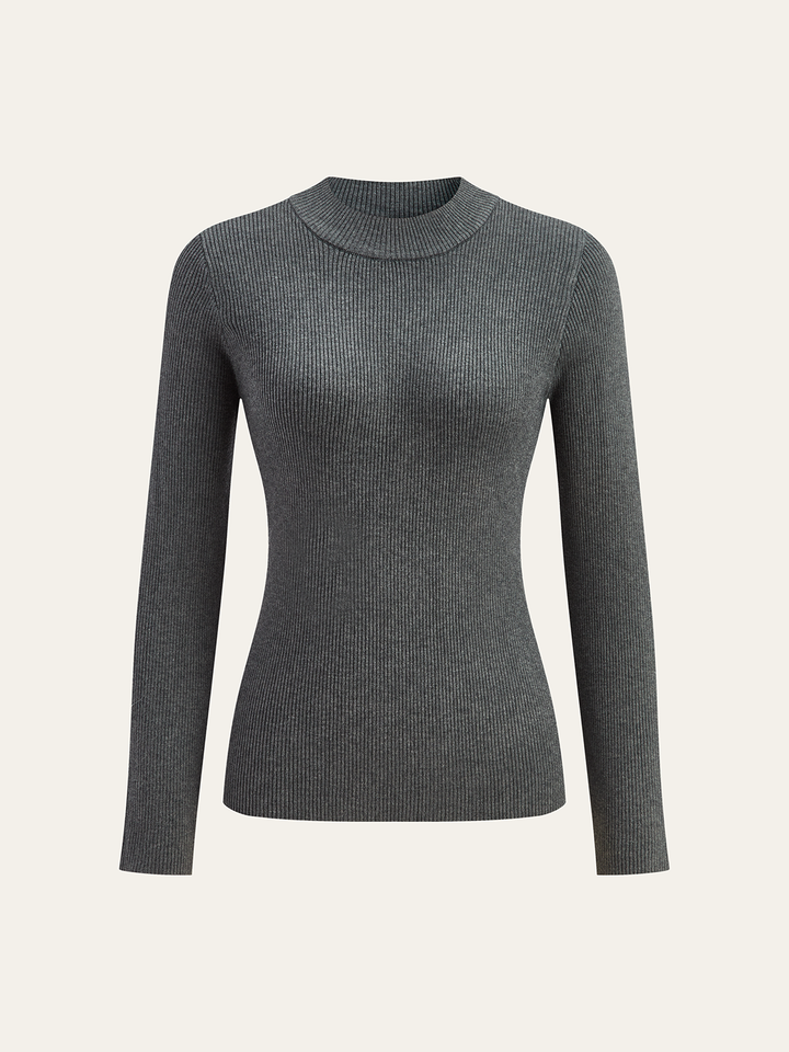 Elegant Lace Panel Knit Top