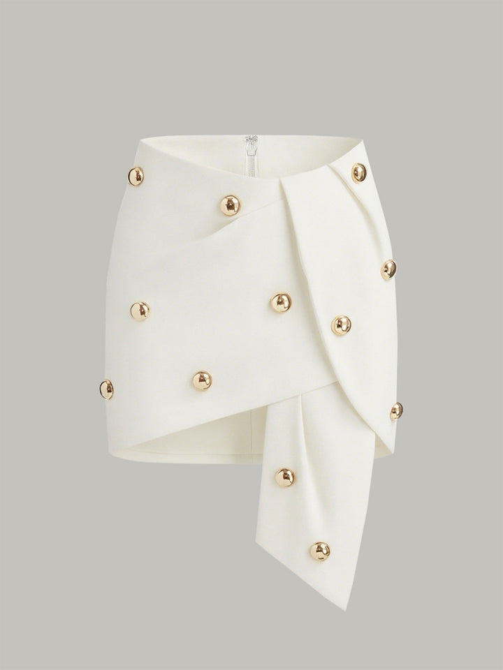 Asymmetrical Metal Decor Skirt