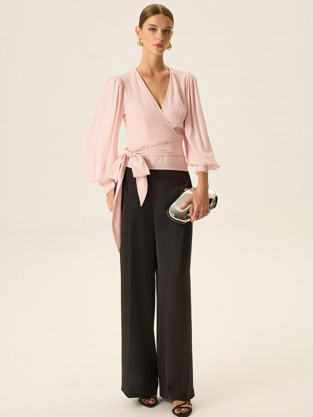 Bow Tie Long Sleeve Blouse