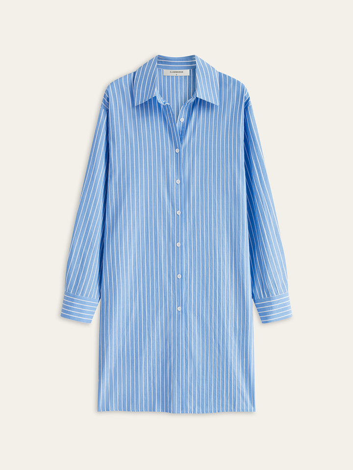 Oversized Striped Knotted Shirt
