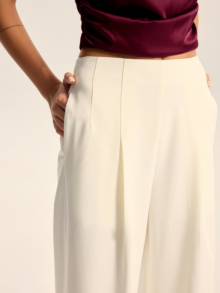 Mid-Waisted Wide-Leg Pants